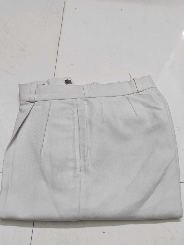Classic Beige Pleated Trousers