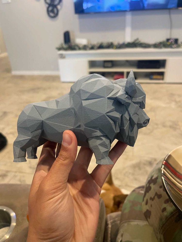 3D Printed Low Poly Bison