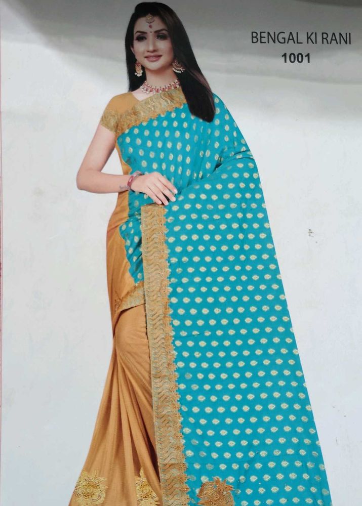 Stunning Teal &amp; Gold Saree