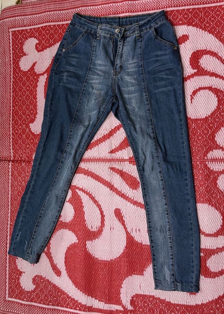Stylish 2 tone Blue Denim Jeans
