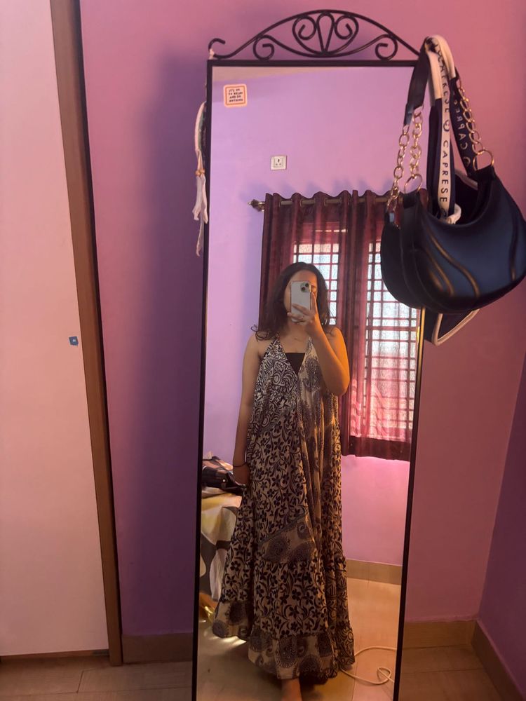 Boho Floral Maxi Dress M size