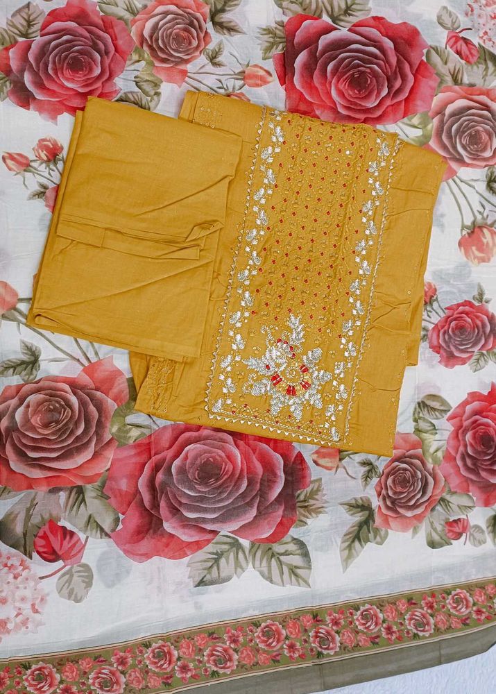 Elegant Embroidered Dress Material