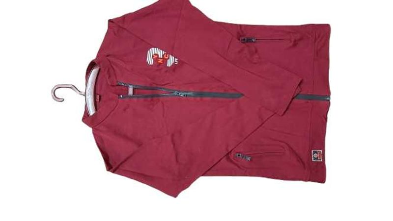 Maroon Full-Zip Casual Jacket