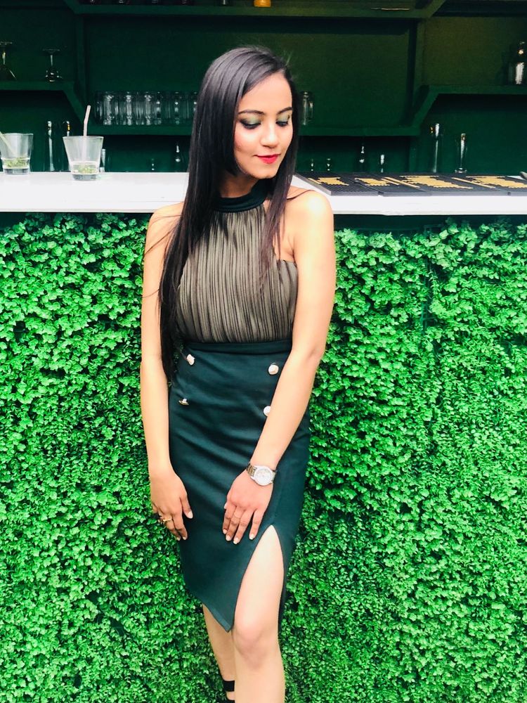 Elegant Green Halter Dress