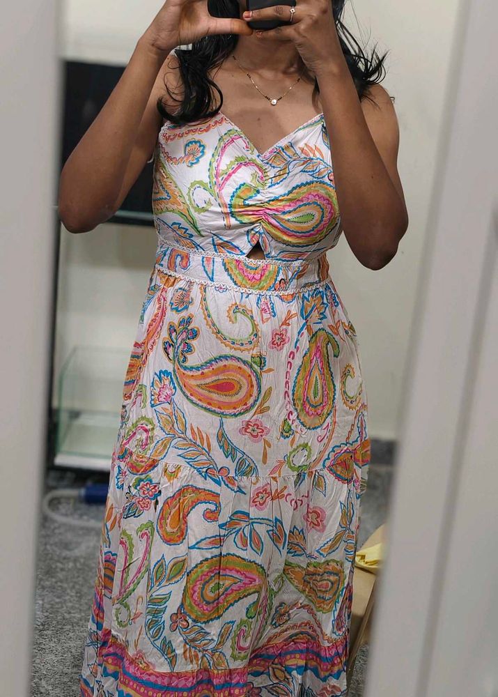 Boho Paisley Print Maxi Dress