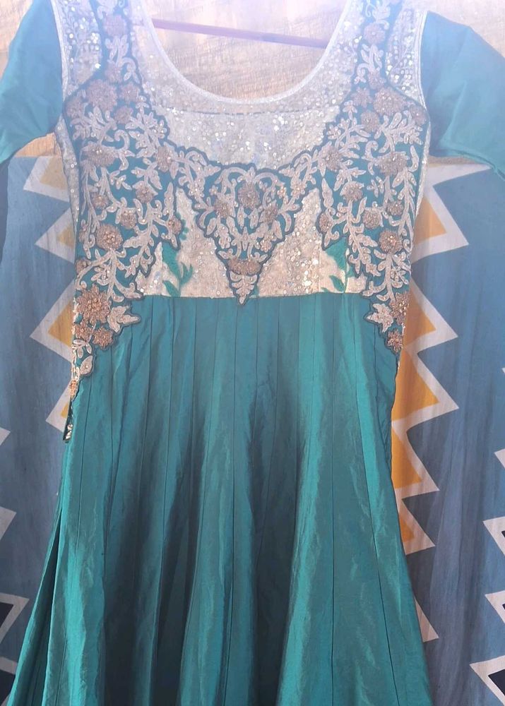 Teal Anarkali Dress