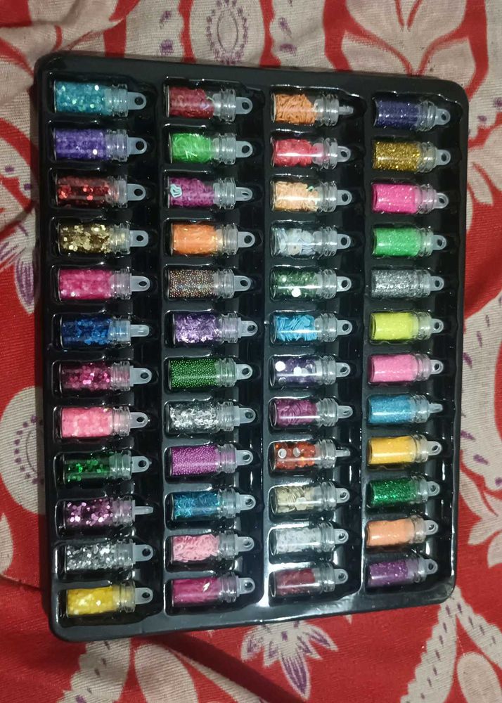 Glitter Nail Art Set - Multiple Colors