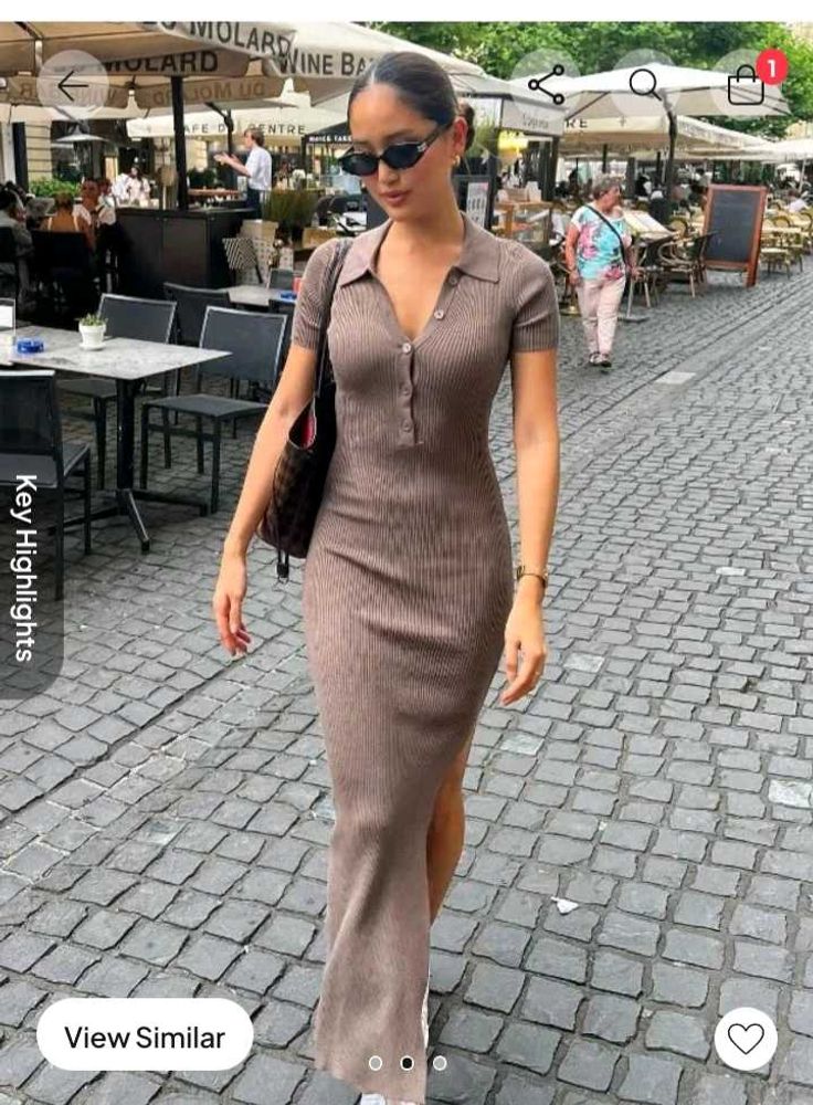 Ribbed Knit Midi Dress
