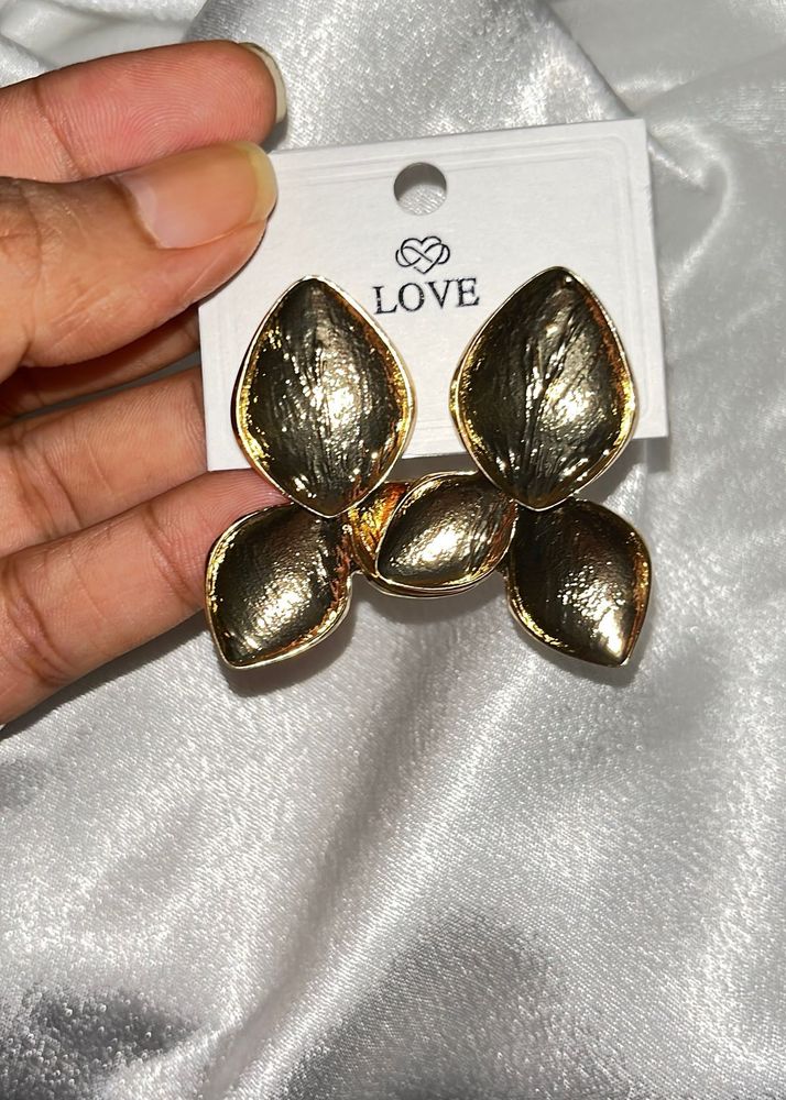 Gold Leaf Statement Earrings