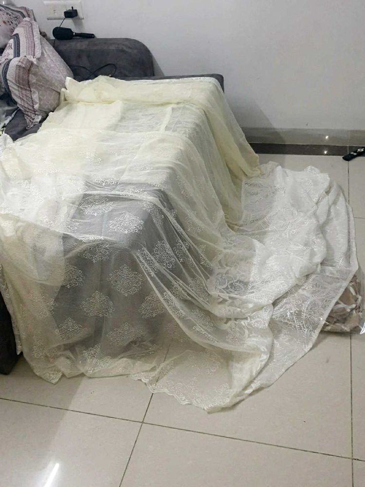 Elegant Lace Overlay Fabric