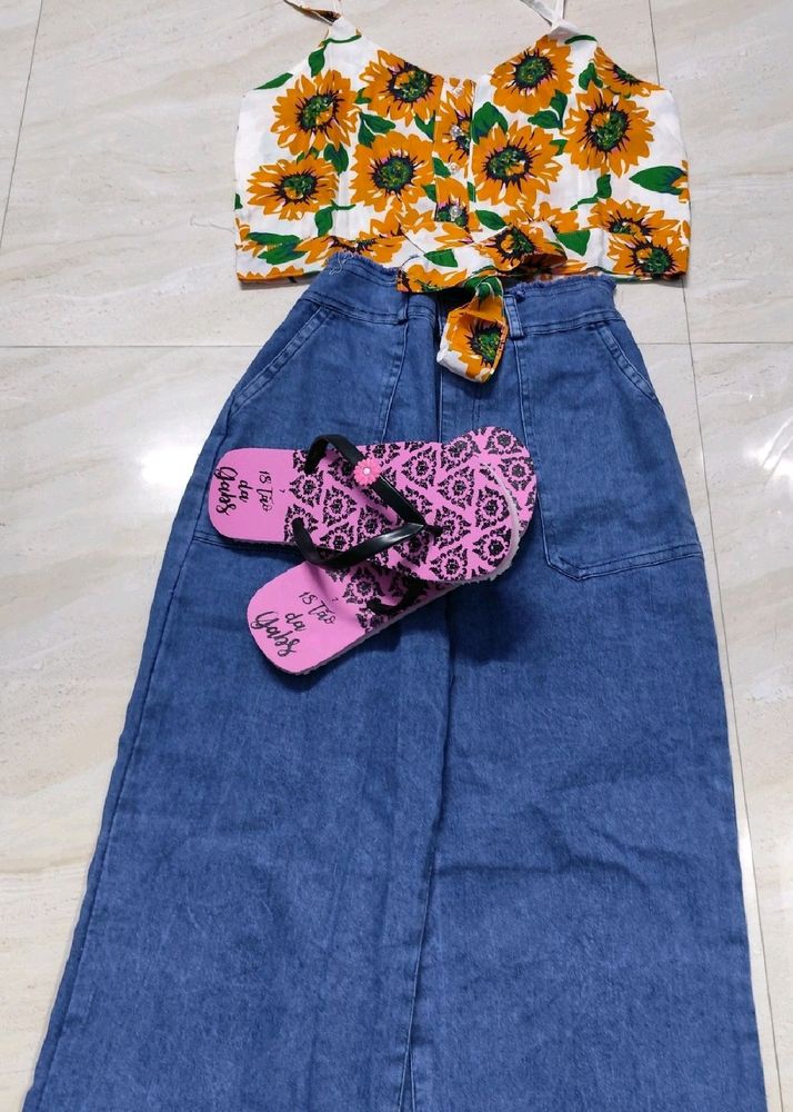 Brand New Top+Jeans+Slipper..