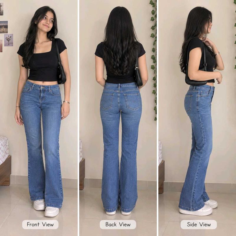 y2k low rise Blue Flare Jeans