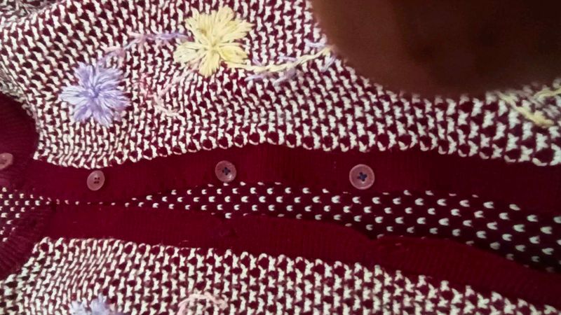 Embroidered Knit Cardigan