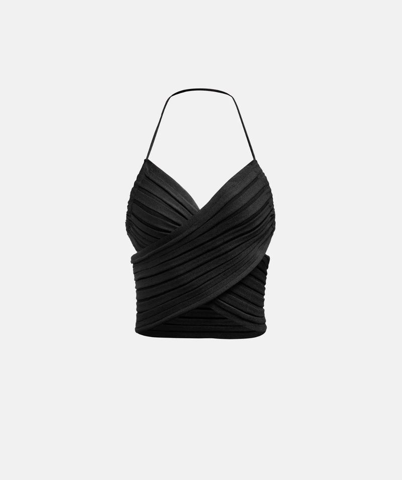 NEWME Chic Black Tie Up Halter Top✨️