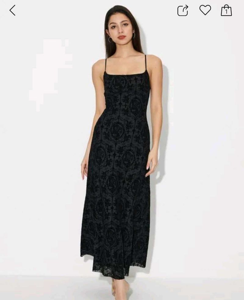 Floral black maxi dress