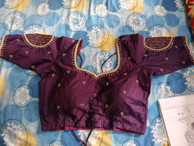 Designer Embellished Purple Blouse