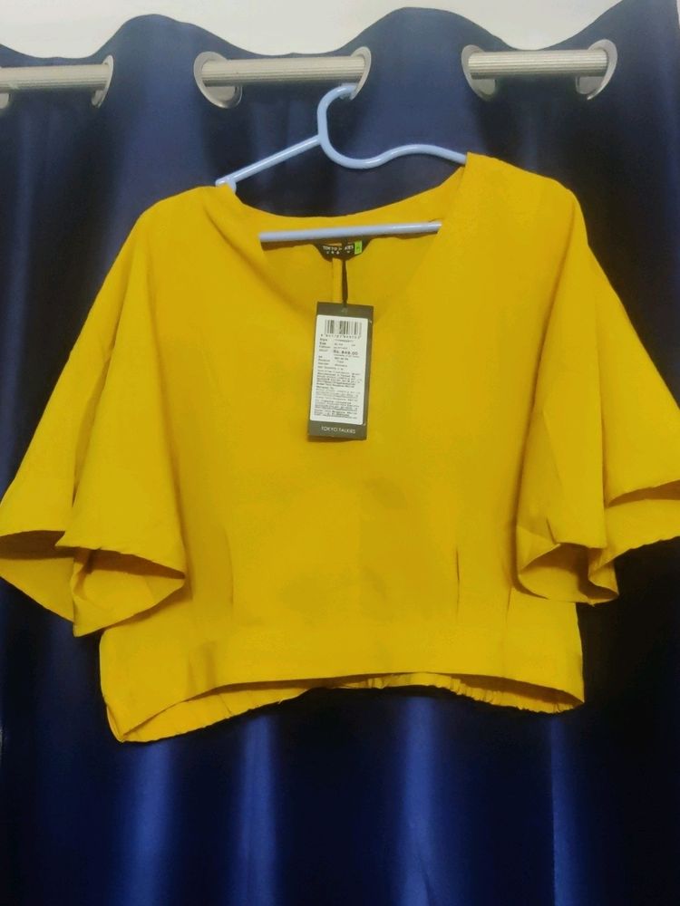 XL Mustard Yellow Crop Top