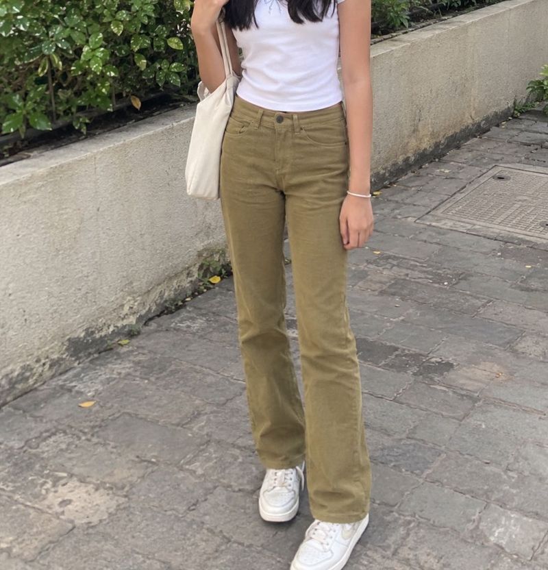 Go colors Olive Green Corduroy Pants