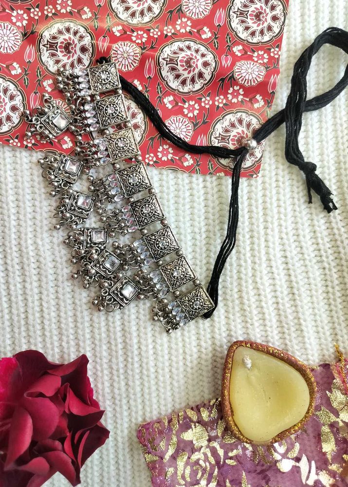 Statement Silver Tone Necklace