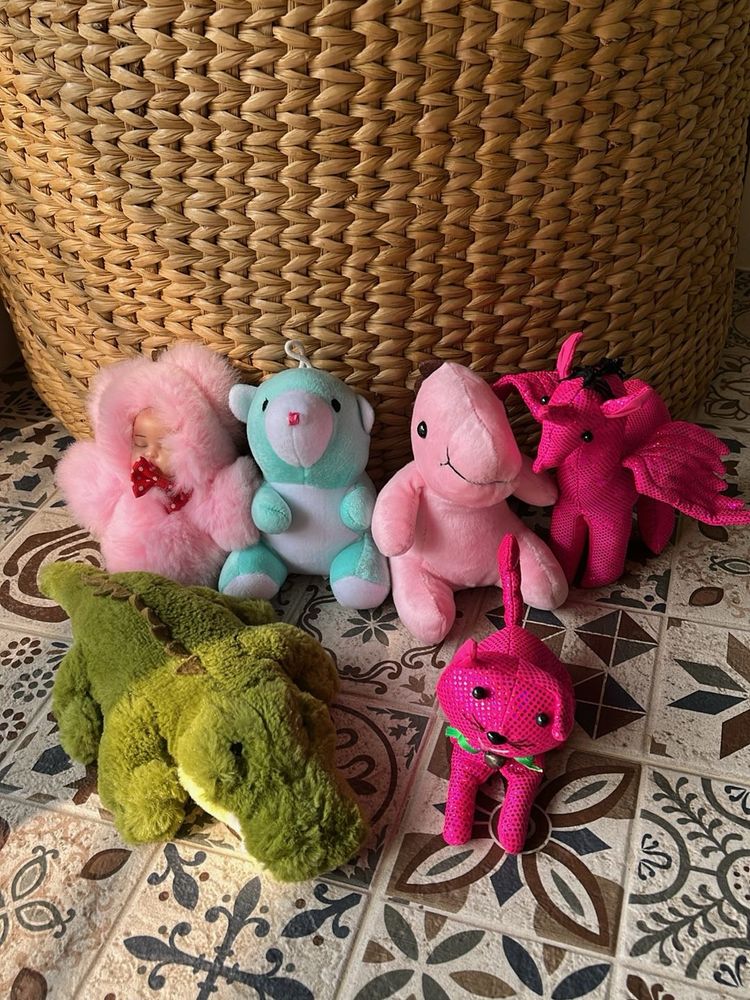 Combo Of 6 Small Stuffed Toys