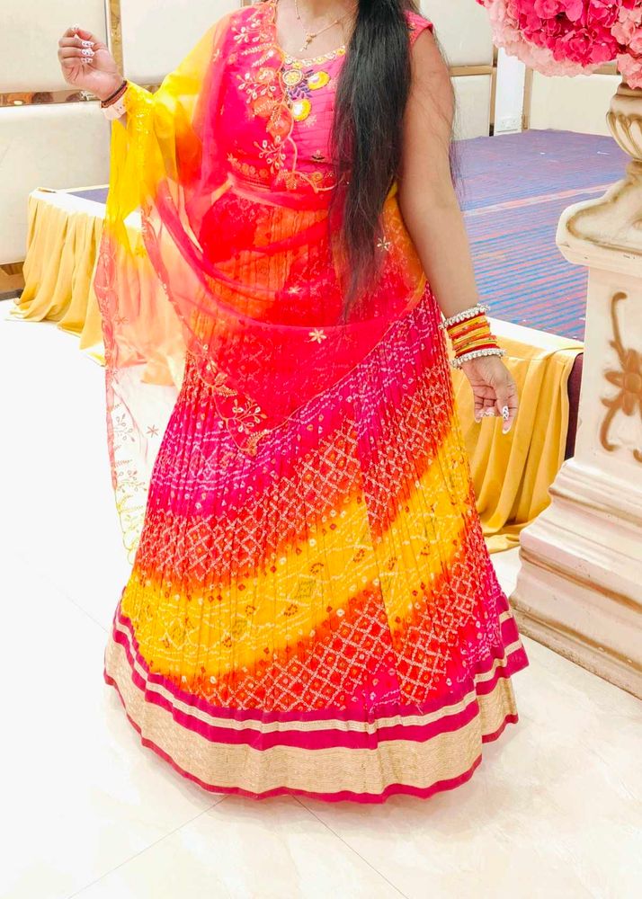 Bandhni Pink Lehenga