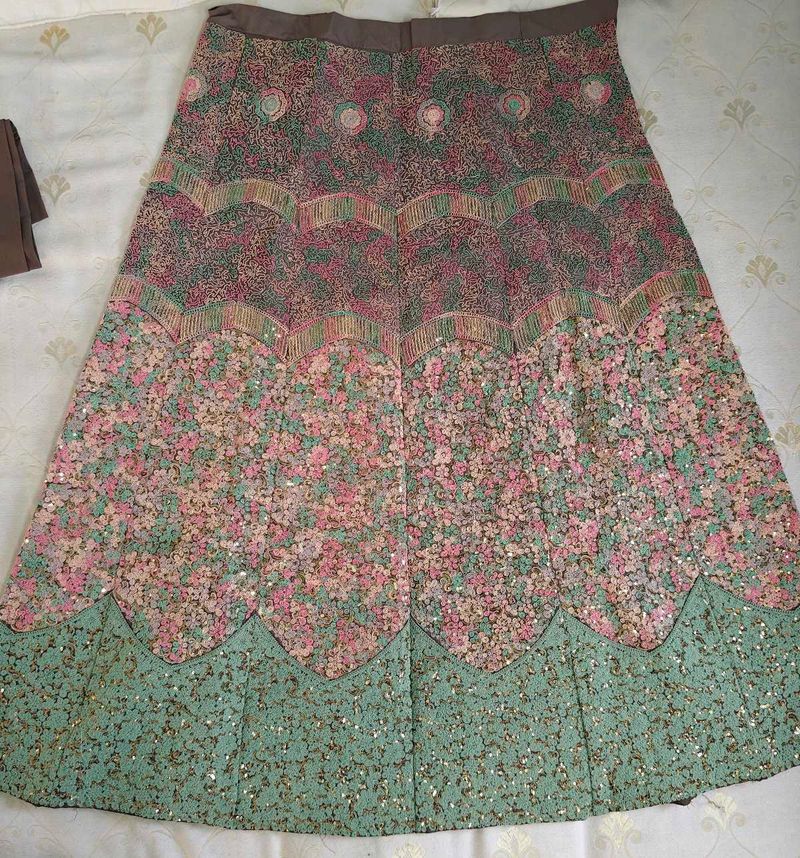Embroidered lehenga with blouse and dupatta