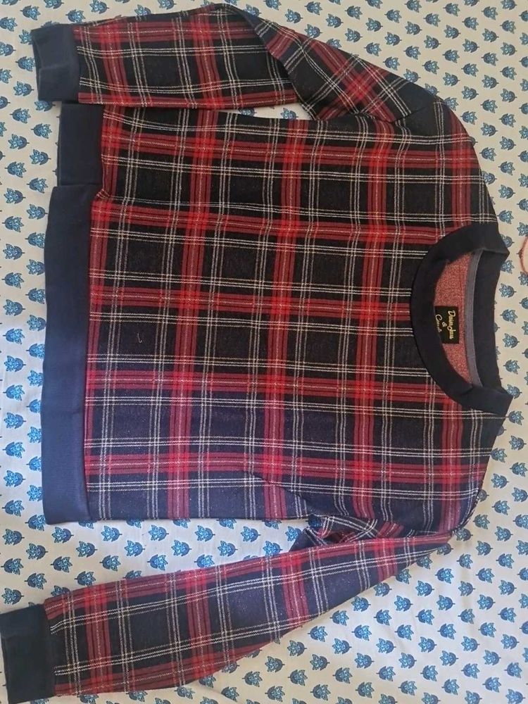 Men's Plaid Crewneck Sweatshirt