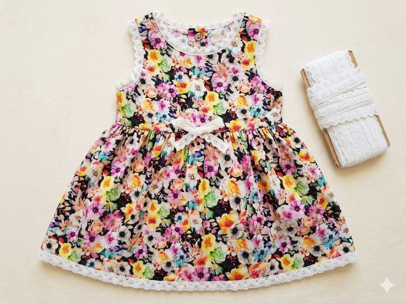 Cute Floral Print Baby Dress