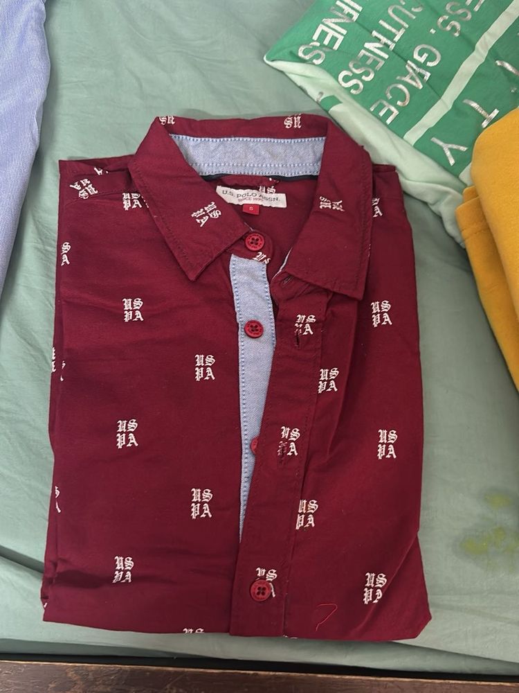 Maroon Printed Shirt