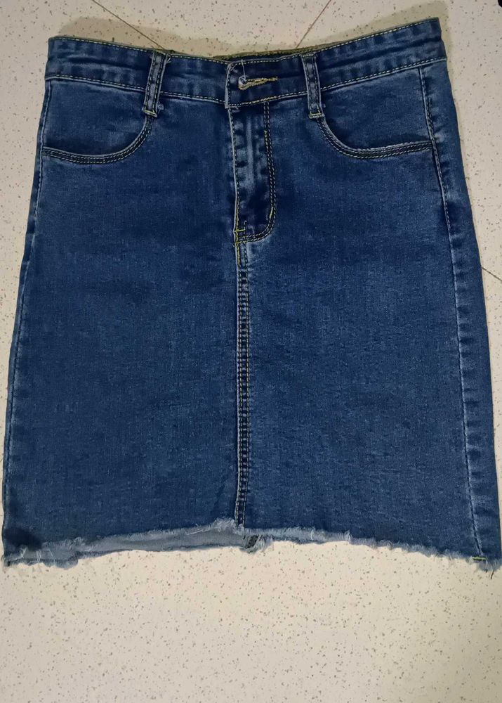 Classic Blue Denim Mini Skirt
