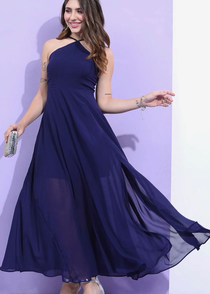 Elegant Navy Blue Maxi Dress