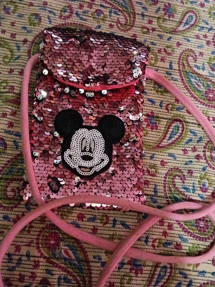 Sparkly Mickey Mouse Crossbody Bag