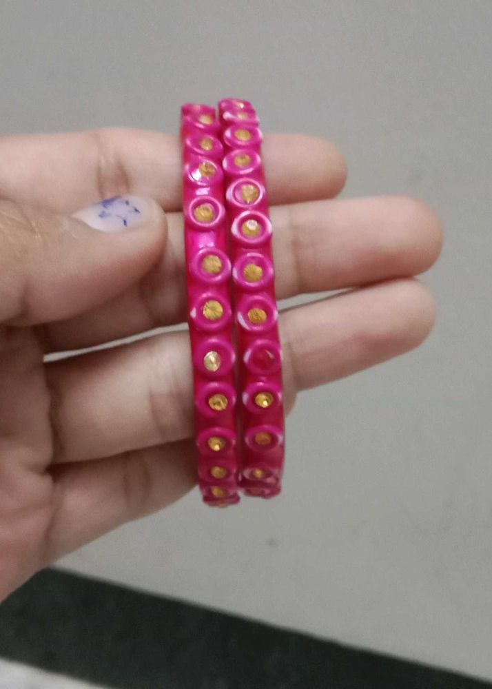 Pink &amp; Gold Bangle Set