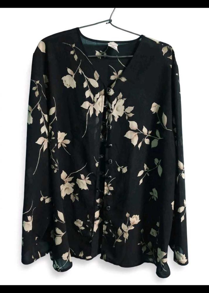 (Dasi sale) Vintage Floral Button-Up Blouse