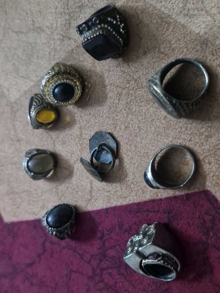 9 pcs Vintage Assorted Rings