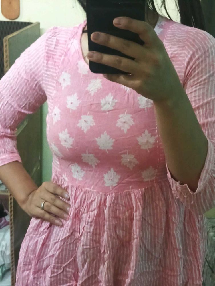 Pink Printed Kurta
