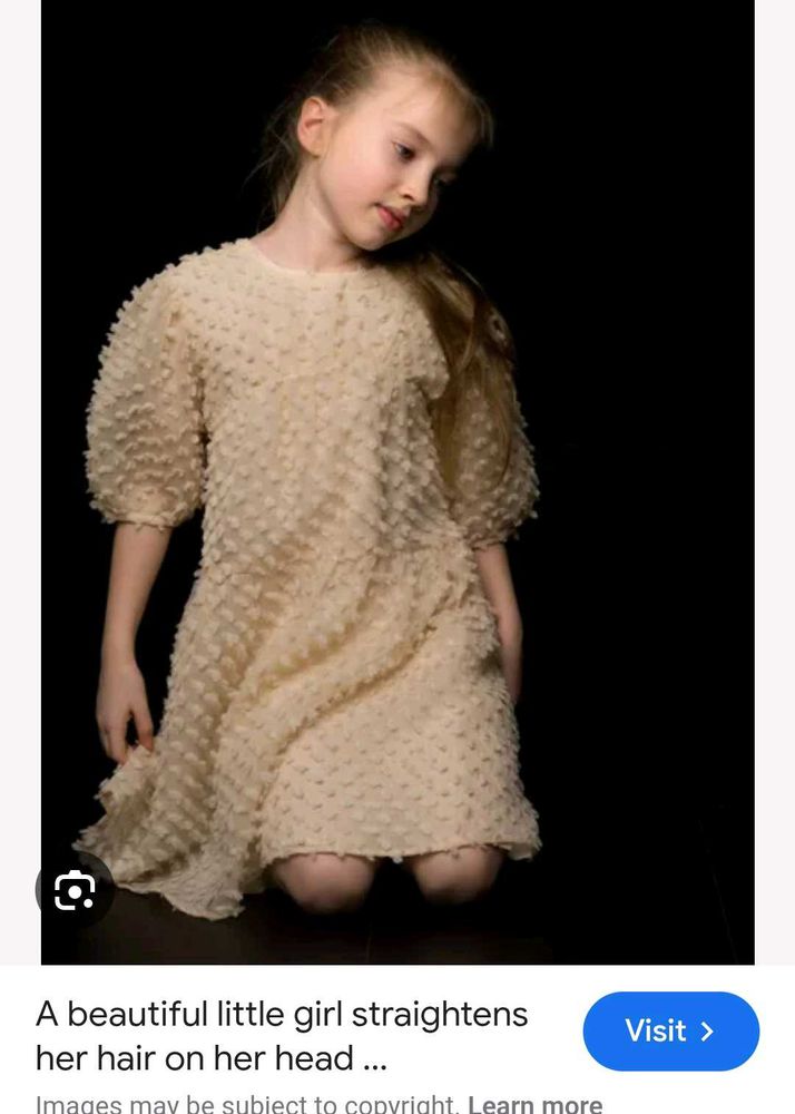 Cream Textured Party Dress