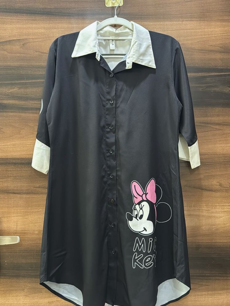 Minnie Mouse Black &amp; White Tunic Top