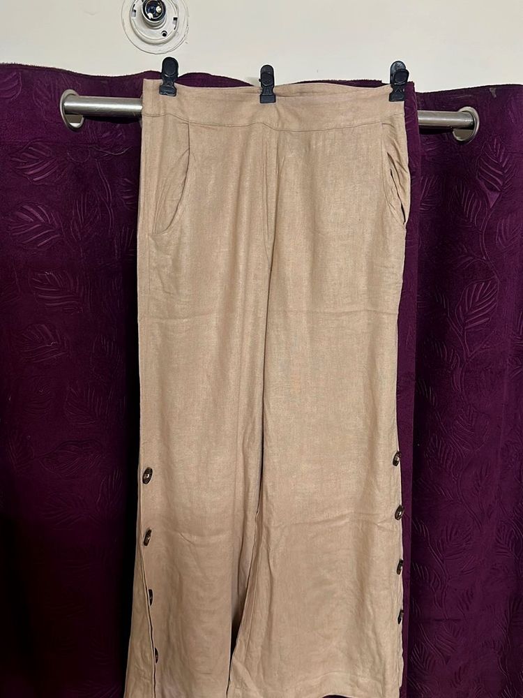 Stylish Beige Wide-Leg Pants