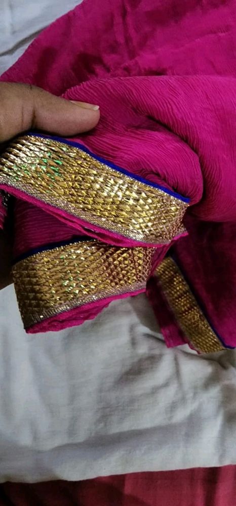 Chinnon chiffon dupatta with four side border lace