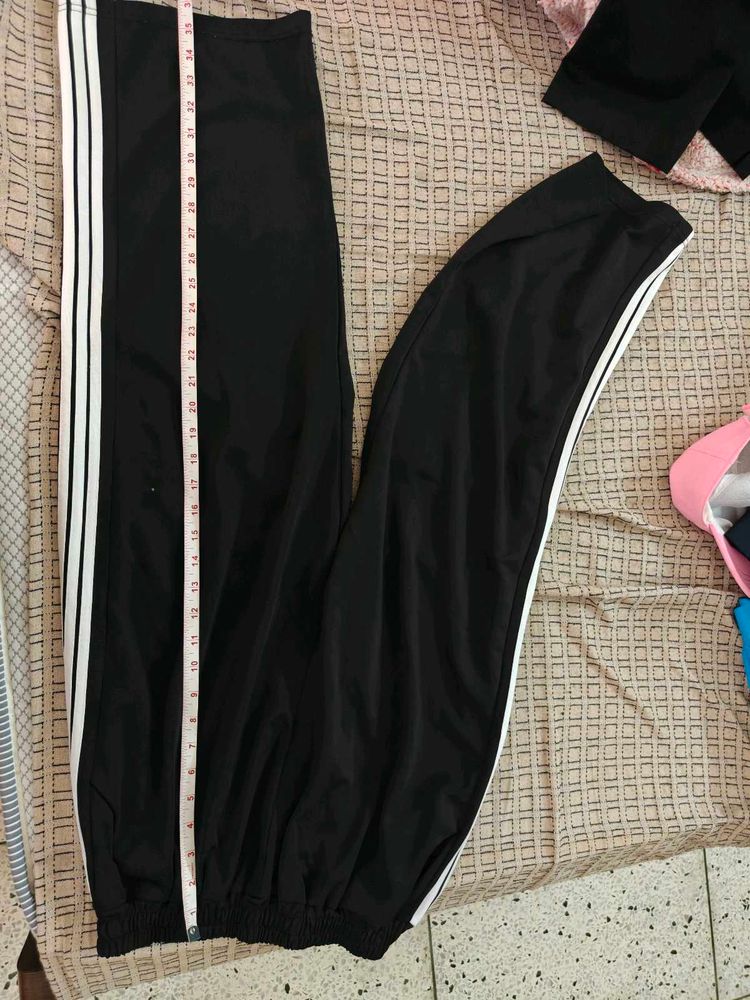 Black Striped Athleisure Pants