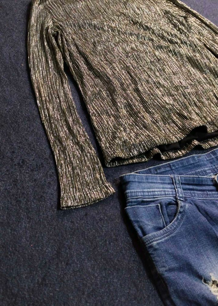Sparkly Mockneck Top