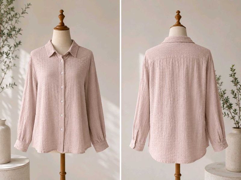 Chic Textured Button-Up Shirt