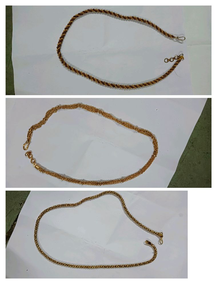 Set Of 3 Golden Chains
