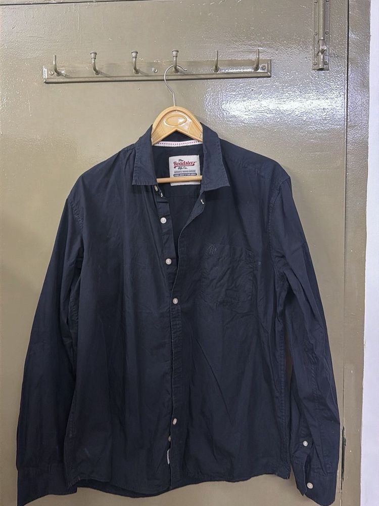Men's Dark Blue Casual Shirt
