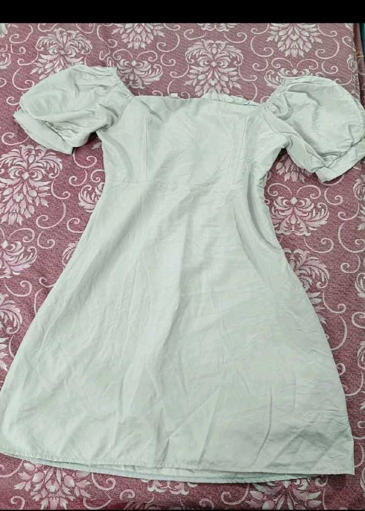 Chic Puff Sleeve Square Neck Dress