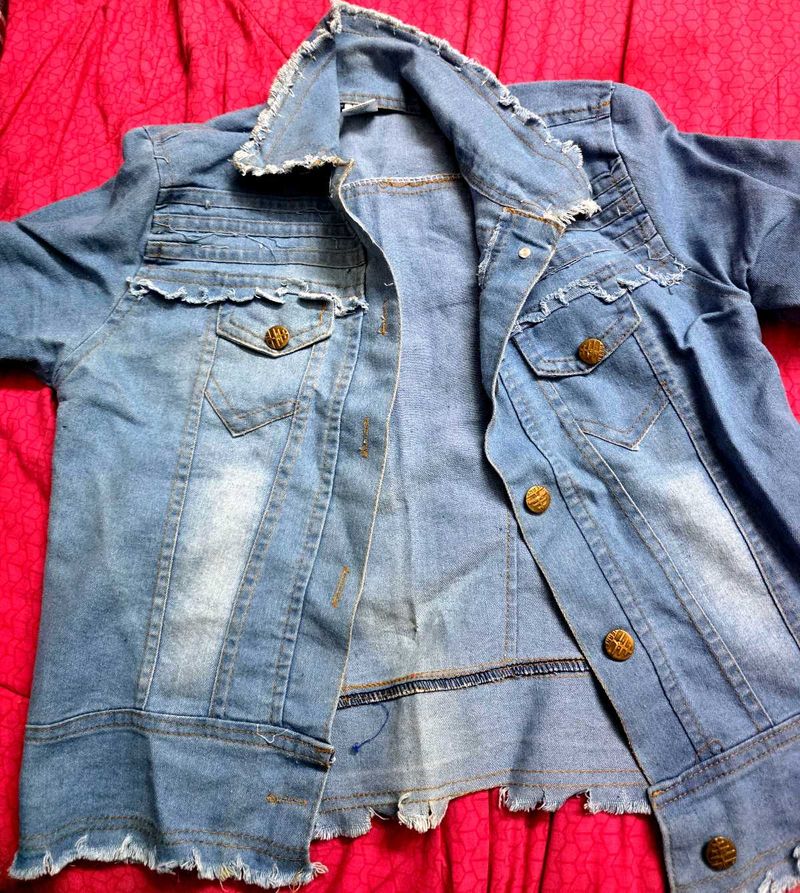 Stylish Distressed Denim Jacket