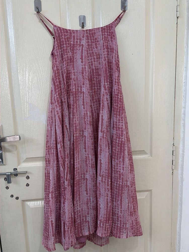 Stylish Pink Tie-Dye Maxi Dress