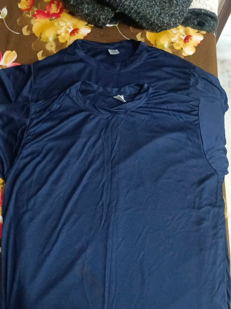 Combo Of 2 Round Nech Tshirts For Women, Blue Color
