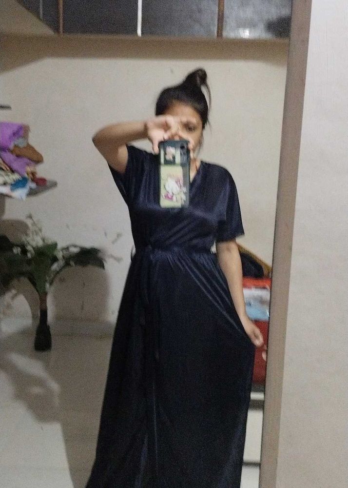 Elegant Navy Blue night Dress 4 pc in 1 pack